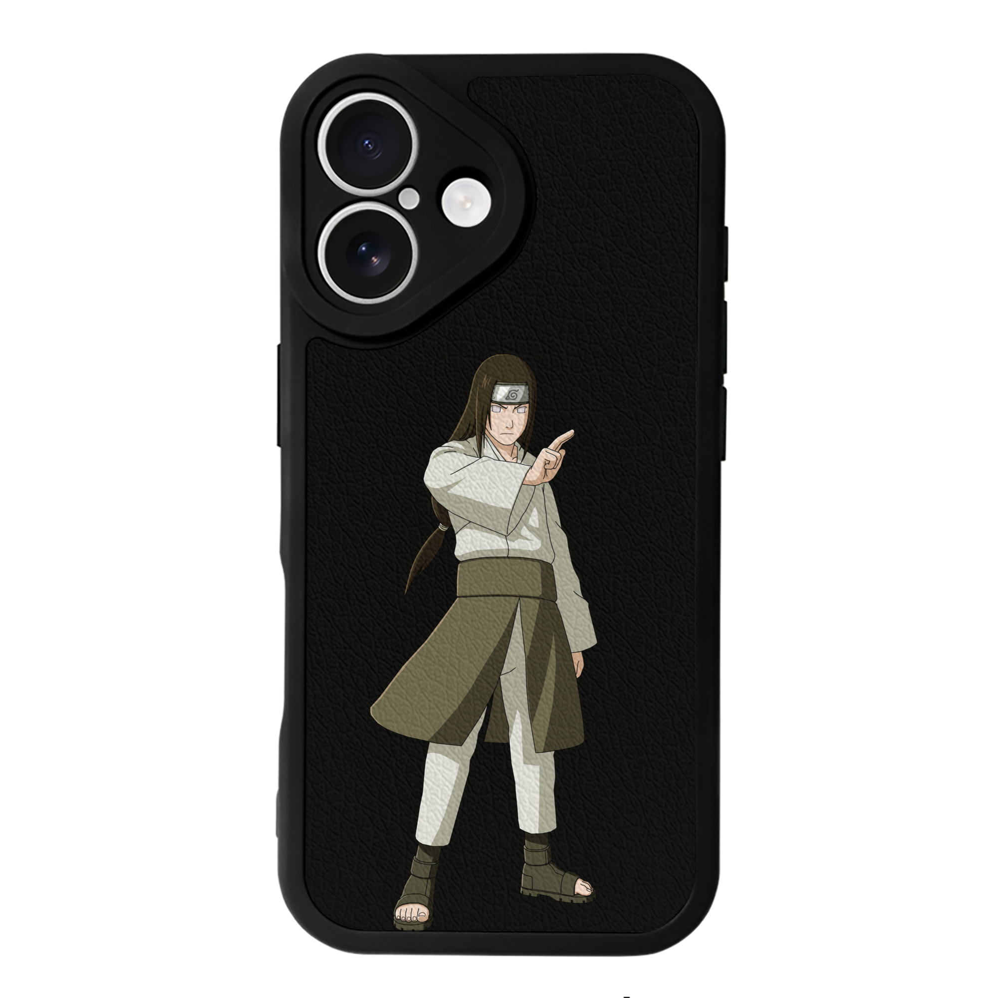 （画像用） NARUTO -ナルト- 日向ネジ Hyūga Neji 【iPhone 16シリーズ対応】シリコンスマホケース（レザー調） 材質：シリコン
